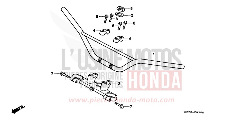 ROHRGRIFF/OBERE BRUECKE von CR80R "große Räder" NEUCLEAR RED (R177) von 1999